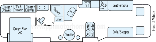 37' 2008 Damon Challenger w/3 Slides Floorplan