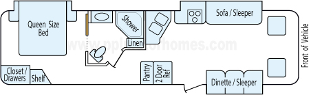 34' 2007 Damon Daybreak w/3 Slides Floorplan