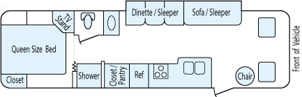31' 2004 Winnebago Sightseer w/Slide Floorplan