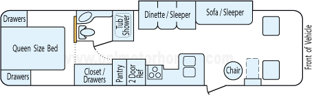 33' 2001 Winnebago Brave w/Slide Floorplan