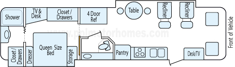 35' 2003 Fleetwood Bounder w/2 Slides Floorplan