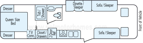 34' 2000 Georgie Boy Pursuit w/Slide Floorplan