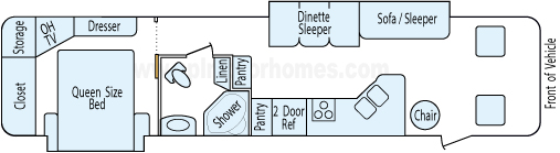 37' 2003 Damon Challenger w/2 Slides Floorplan