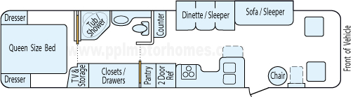 35' 1997 National RV Dolphin w/Slide Floorplan