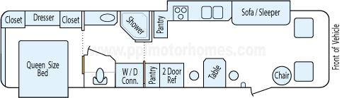 35' 2000 Holiday Rambler Vacationer w/2 Slides Floorplan