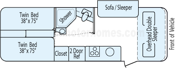 25' 2014 Thor Vegas w/Slide Floorplan
