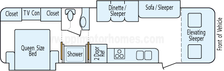 32' 2014 Forest River Fr3 w/2 Slides Floorplan
