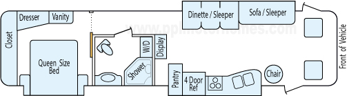 37' 2004 Fleetwood Southwind w/3 Slides Floorplan