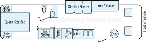 34' 2004 Damon Daybreak w/Slide Floorplan