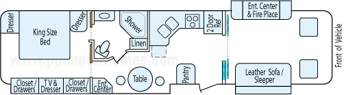 38' 2013 Thor Challenger w/3 Slides Floorplan