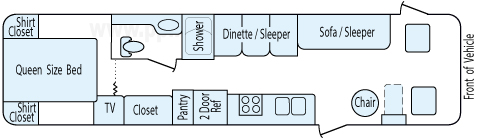 33' 1991 Holiday Rambler Imperial Floorplan