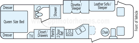 32' 2001 Winnebago Adventurer w/Slide Floorplan