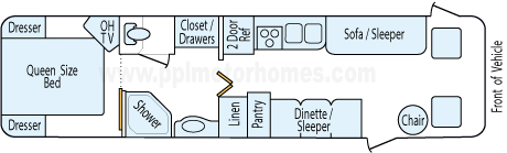 33' 1999 Fleetwood Pace Arrow Floorplan