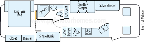 35' 2011 Fleetwood Bounder w/3 Slides - Bunk House Floorplan