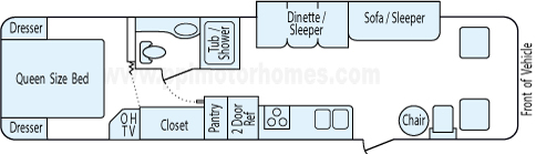 35' 2000 Winnebago Brave w/Slide Floorplan