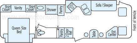 34' 2003 Coachmen Rendezvous w/2 Slides Floorplan
