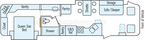 36' 2000 Fleetwood Pace Arrow w/2 Slides Floorplan