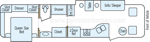 36' 2002 Newmar Kountry Star w/2 Slides Floorplan