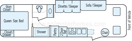 31' 2006 Itasca Sunova w/Slide Floorplan