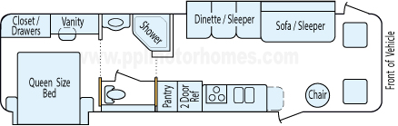 33' 2004 Four Winds Hurricane w/2 Slides Floorplan