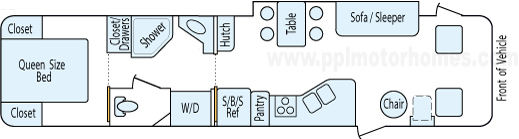 36' 2000 Coachman Santara w/Slide Floorplan