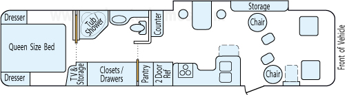 35' 1996 National Dolphin Floorplan