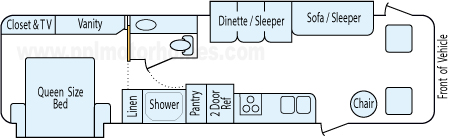 33' 2005 Tiffin Allegro w/2 Slides Floorplan