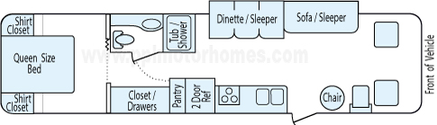 34' 1999 Damon Daybreak w/Slide Floorplan