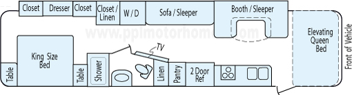 36' 2013 Thor Hurricane w/Slide Floorplan