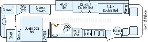 36' 2007 Fleetwood Bounder w/2 Slides Floorplan