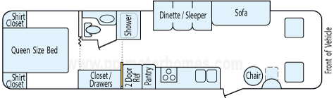32' 2002 Four Winds Hurricane w/Slide Floorplan