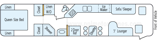 39' 1997 Monaco Dynasty 300hp Cummins Floorplan