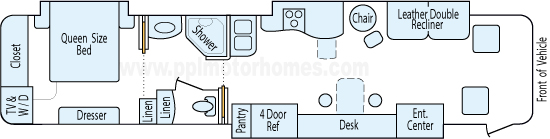 40' 2004 Itasca By Winnebago Horizon 350hp Cummins w/3 Slides Floorplan