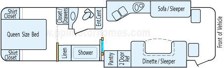 33' 2014 Tiffin Allegro Breeze 240hp Ford w/2 Slides Floorplan