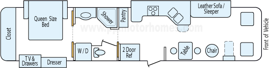 40' 2006 Alpine Apex 400hp Cummins w/3 Slides Floorplan