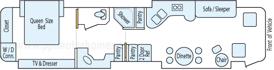 40' 2006 Monaco Camelot 400hp Cummins w/4 Slides Floorplan