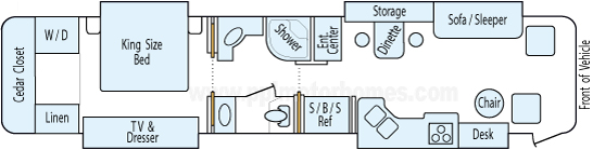 42' 2006 Travel Supreme 400hp Cummins w/4 Slides Floorplan
