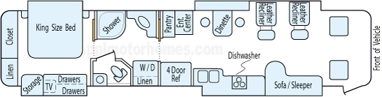45' 2007 Newmar Mountain Aire 450hp Cummins w/4 Slides Floorplan