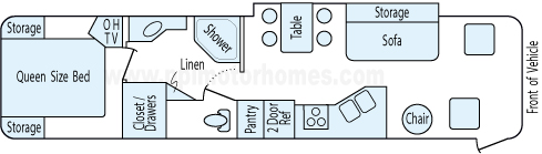 35' 2000 Tiffin Allegro Bay 300hp Cummins w/Slide Floorplan