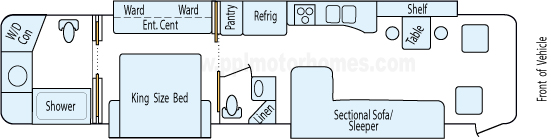38' 2014 Fleetwood Expedition 360hp Cummins w/3 Slides Floorplan