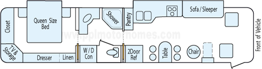 39' 2002 Newmar Dutch Star 330hp Caterpillar w/2 Slides Floorplan