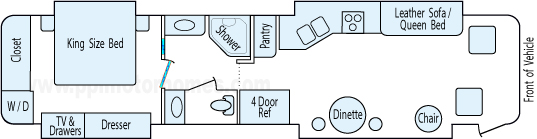 39' 2007 Newmar Kountry Star 400hp Cummins w/4 Slides Floorplan