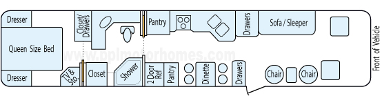 40' 1994 Country Coach 325hp Caterpillar Floorplan