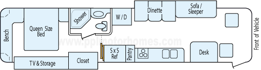 39' 2001 Gulf Stream Yellowstone Country Club Cummins w/2 Slides Floorplan