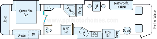 41' 2005 Newmar Dutchstar 350hp Caterpillar w/4 Slides Floorplan
