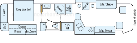 41' 2011 Holiday Rambler Ambassador 350hp Ford w/4 Slides Floorplan