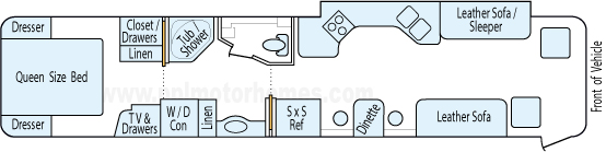 40' 1997 Holiday Rambler Navigator 325hp Cummins w/Slide Floorplan