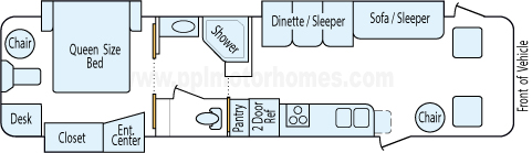 35' 2008 Tiffin Allegro Open Road 300hp Cummins w/3 Slides Floorplan