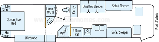 38' 2005 Alfa See Ya 350hp Caterpillar w/2 Slides Floorplan