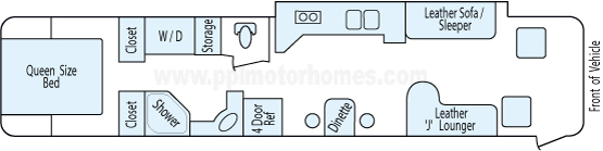 40' 2000 Monaco Dynasty 350hp Cummins w/Slide Floorplan